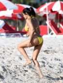 Padma Lakshmi in Bikini on the Beach in Miami