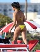 Padma Lakshmi in Bikini on the Beach in Miami