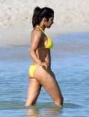 Padma Lakshmi in Bikini on the Beach in Miami