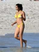 Padma Lakshmi in Bikini on the Beach in Miami