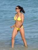 Padma Lakshmi in Bikini on the Beach in Miami