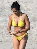 Padma Lakshmi in Bikini on the Beach in Miami