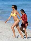 Padma Lakshmi in Bikini on the Beach in Miami