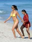 Padma Lakshmi in Bikini on the Beach in Miami