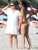 Padma Lakshmi in Bikini on the Beach in Miami