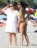 Padma Lakshmi in Bikini on the Beach in Miami