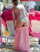 Rhea Durham Booty in Bikini on Beach in Barbados