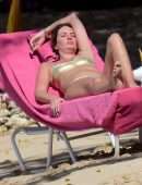 Rhea Durham Booty in Bikini on Beach in Barbados