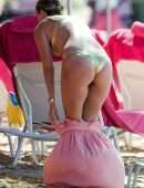 Rhea Durham Booty in Bikini on Beach in Barbados
