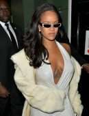 Rihanna Cleavage at Annabells Mayfair in London