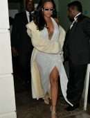 Rihanna Cleavage at Annabells Mayfair in London