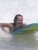 Sailor Brinkley-Cook Surfing on Bondi Beach in Sydney