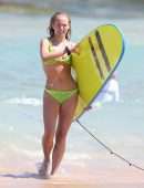 Sailor Brinkley-Cook Surfing on Bondi Beach in Sydney