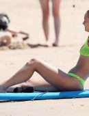 Sailor Brinkley-Cook Surfing on Bondi Beach in Sydney