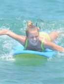 Sailor Brinkley-Cook Surfing on Bondi Beach in Sydney