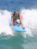 Sailor Brinkley-Cook Surfing on Bondi Beach in Sydney