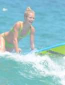 Sailor Brinkley-Cook Surfing on Bondi Beach in Sydney