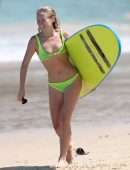 Sailor Brinkley-Cook Surfing on Bondi Beach in Sydney
