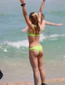 Sailor Brinkley-Cook Surfing on Bondi Beach in Sydney