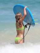 Sailor Brinkley-Cook Surfing on Bondi Beach in Sydney