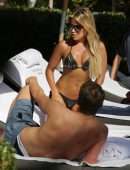 Sylvie Meis in Bikini by the Pool in Miami