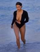 Tao Wickrath in Swimsuit on the Beach in Miami