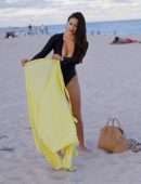 Tao Wickrath in Swimsuit on the Beach in Miami