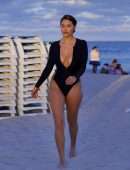 Tao Wickrath in Swimsuit on the Beach in Miami