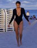 Tao Wickrath in Swimsuit on the Beach in Miami