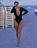 Tao Wickrath in Swimsuit on the Beach in Miami
