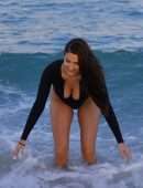 Tao Wickrath in Swimsuit on the Beach in Miami