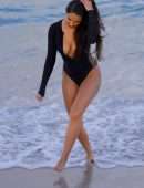 Tao Wickrath in Swimsuit on the Beach in Miami