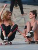 Taylor Hill and Stella Maxwell for Victoria’s Secret Photoshoot in Venice Beach