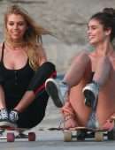 Taylor Hill and Stella Maxwell for Victoria’s Secret Photoshoot in Venice Beach