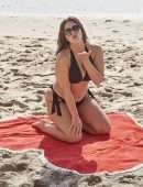 Ashley Graham in New Swimwear Collection on a Heart-Shaped Towel
