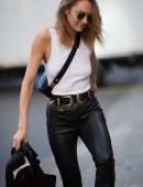 Candice Swanepoel Outside the Versace Show at Milan Fashion Week AW