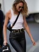 Candice Swanepoel Outside the Versace Show at Milan Fashion Week AW