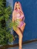 Demi Rose Mawby in Pink Latex Bikini for Photoshoot in Phuket