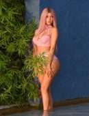 Demi Rose Mawby in Pink Latex Bikini for Photoshoot in Phuket