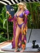 Demi Rose in Purple Latex Bikini in Thailand