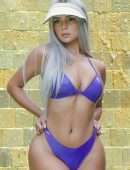 Demi Rose in Purple Latex Bikini in Thailand