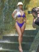 Demi Rose in Purple Latex Bikini in Thailand
