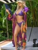 Demi Rose in Purple Latex Bikini in Thailand