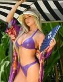 Demi Rose in Purple Latex Bikini in Thailand