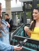 Emeraude Toubia on the Set of 'Extra' in Universal City