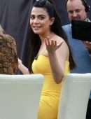 Emeraude Toubia on the Set of 'Extra' in Universal City