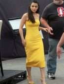 Emeraude Toubia on the Set of 'Extra' in Universal City