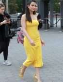 Emeraude Toubia on the Set of 'Extra' in Universal City