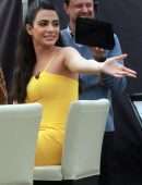 Emeraude Toubia on the Set of 'Extra' in Universal City