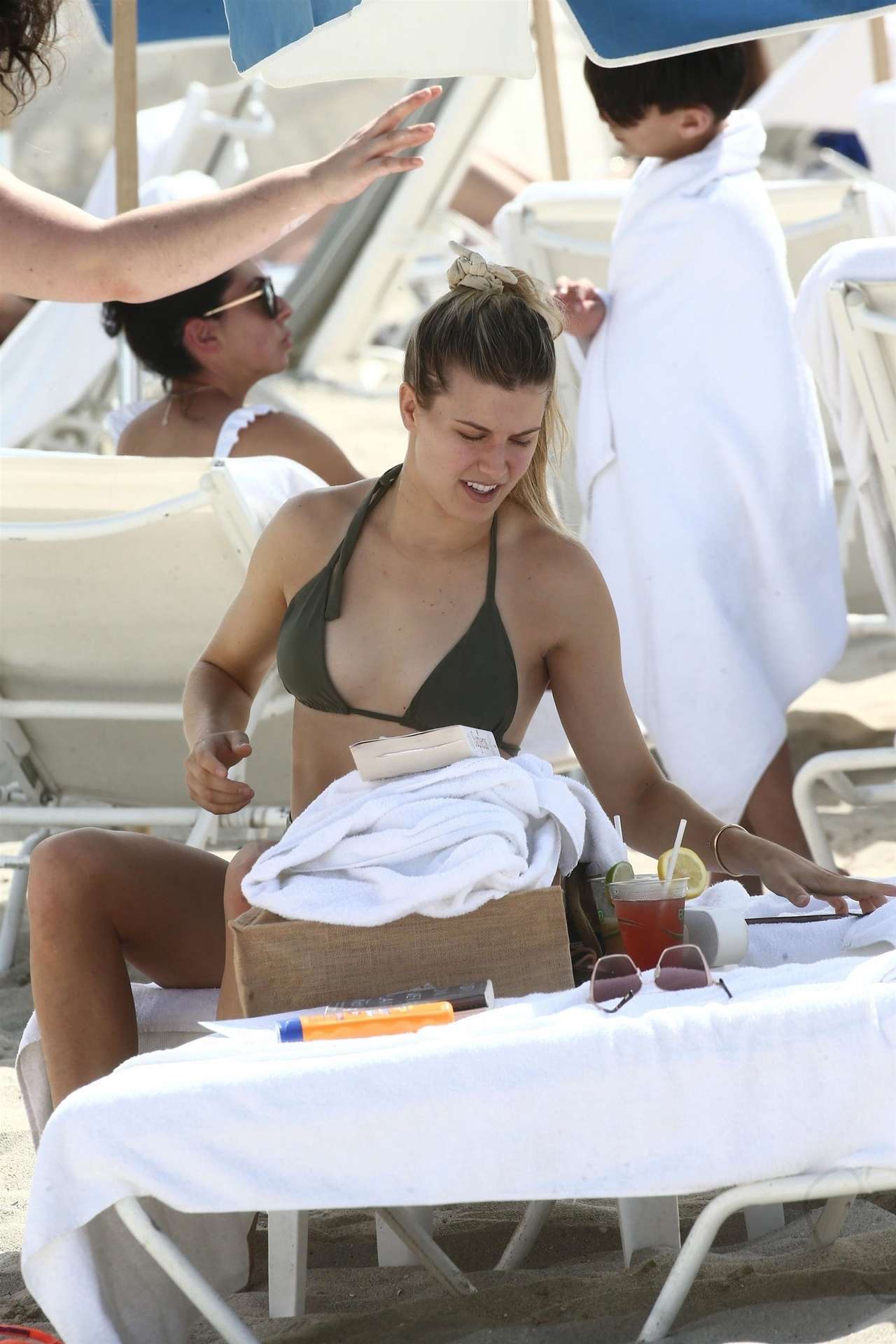 Eugenie Bouchard shows off her toned bikini body on the beach in Miami